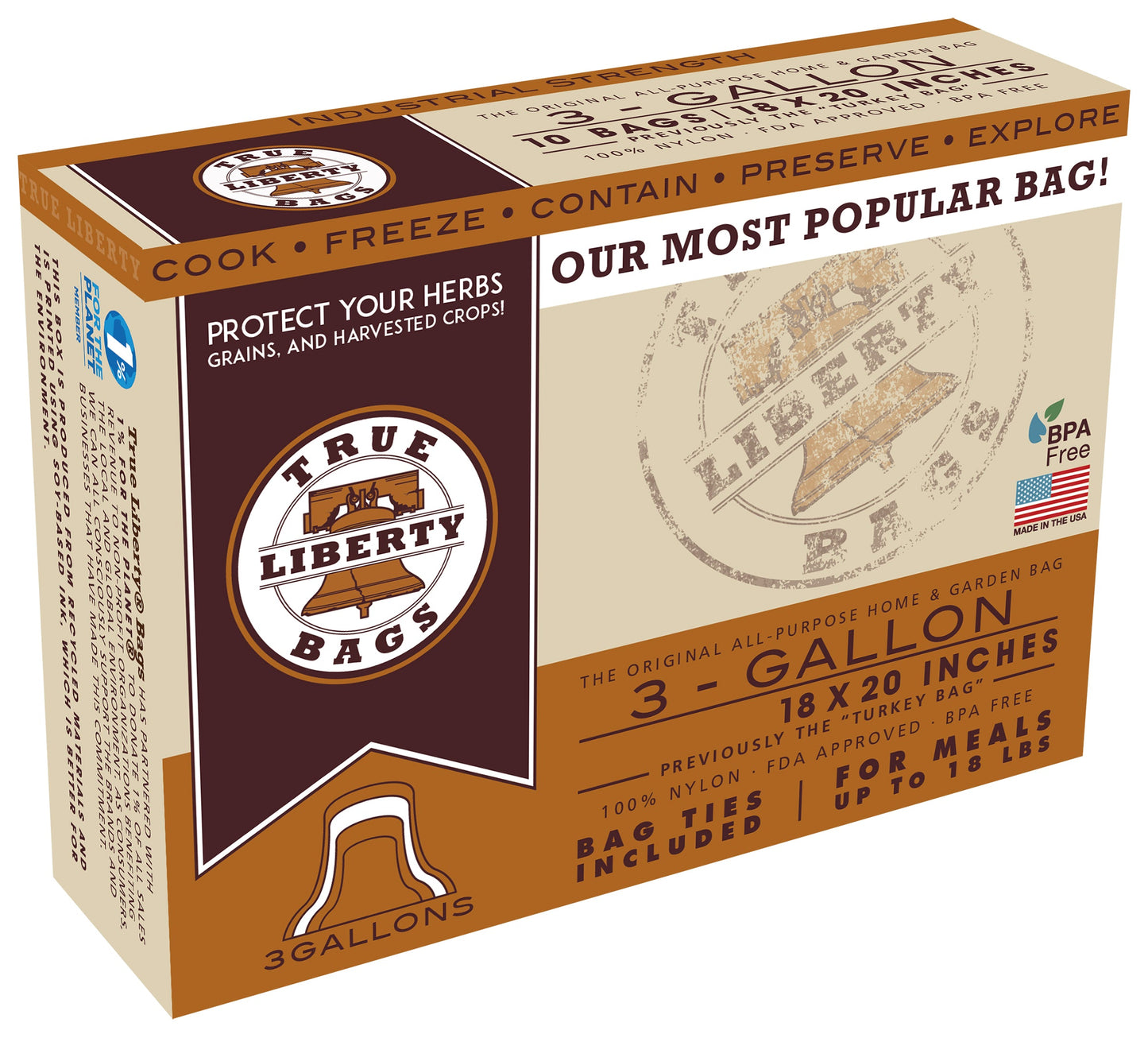 True Liberty 3 Gallon Bags 18 Inch X 20 Inch