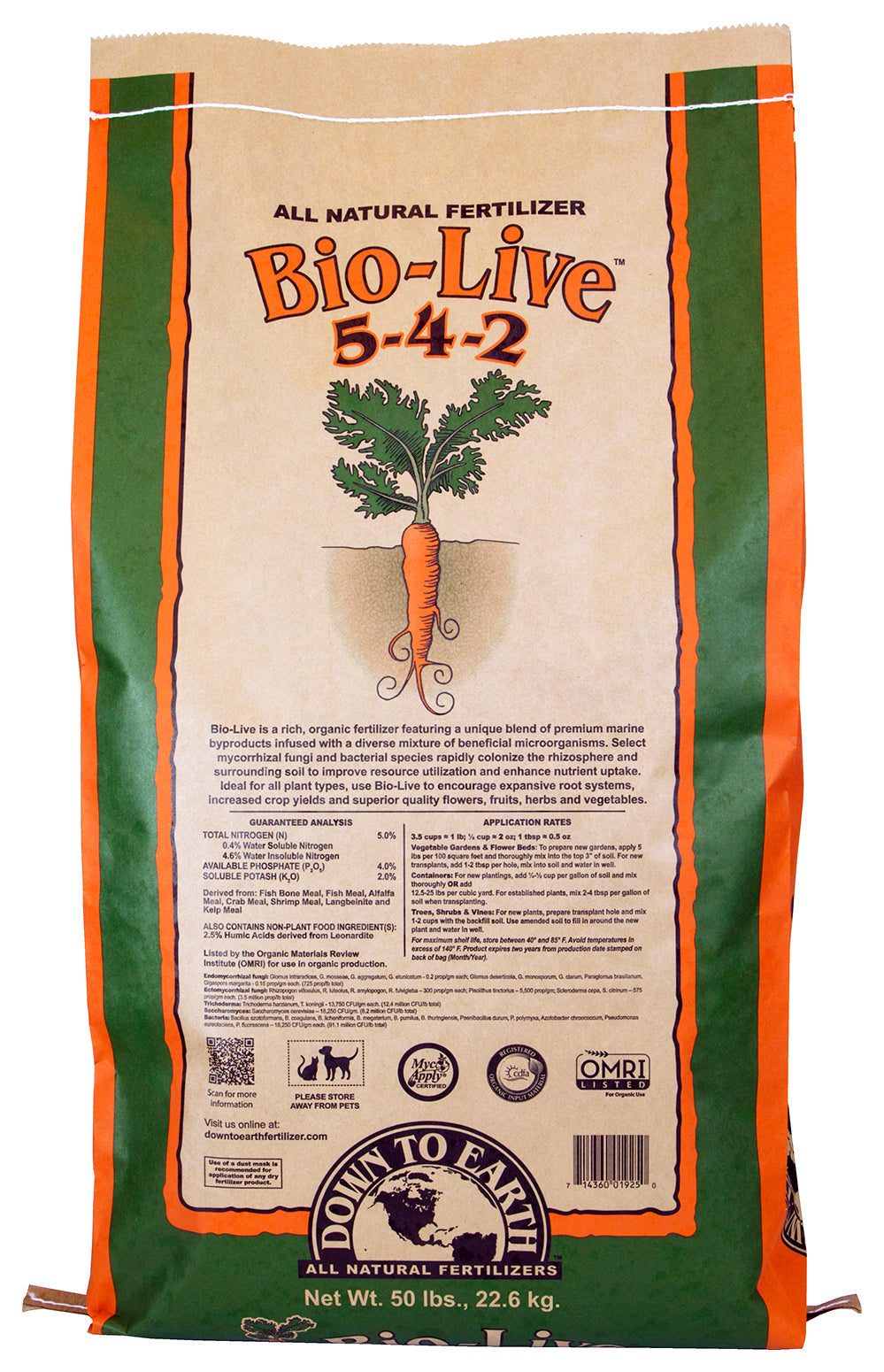 Down To Earth Bio-Live 50 Pound
