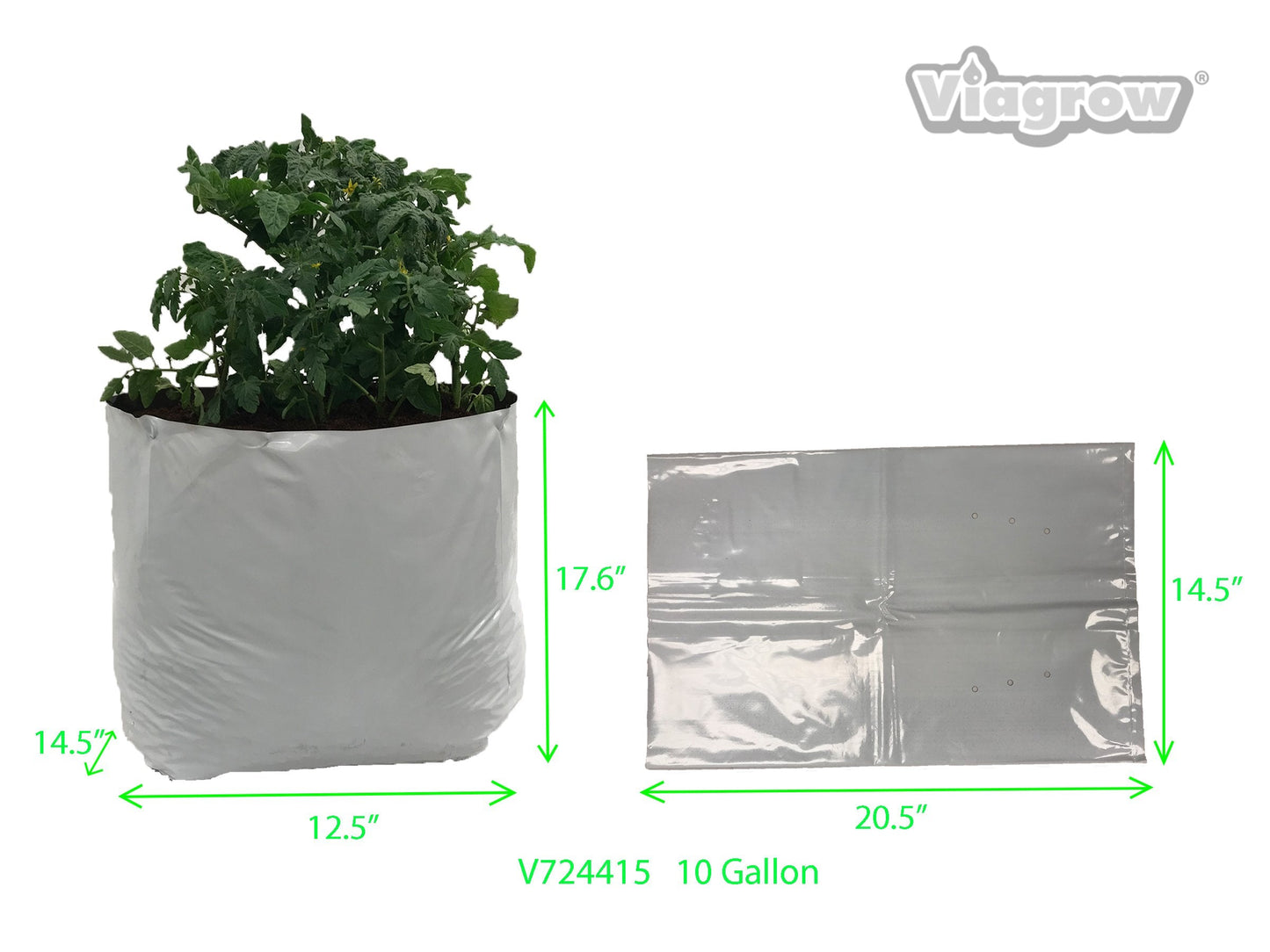 Viagrow Plastic Grow Bag White