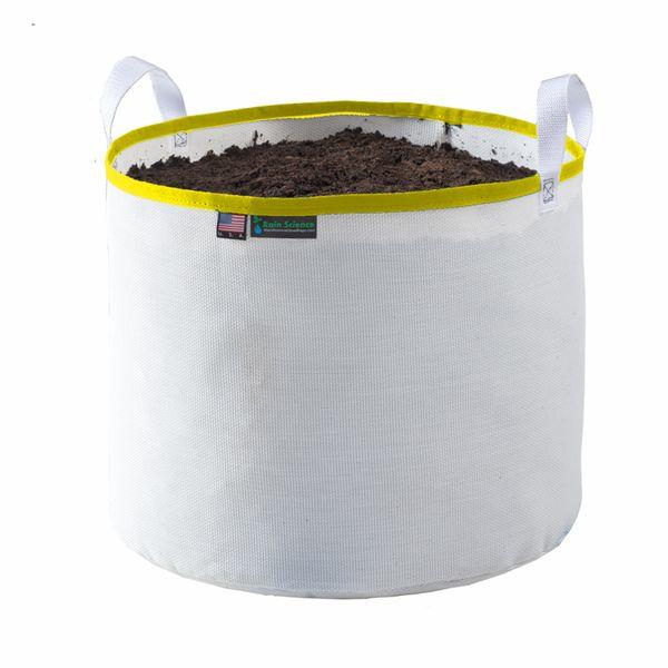 Rain Science Grow Bag White 25 Gallon Trim Color Yellow