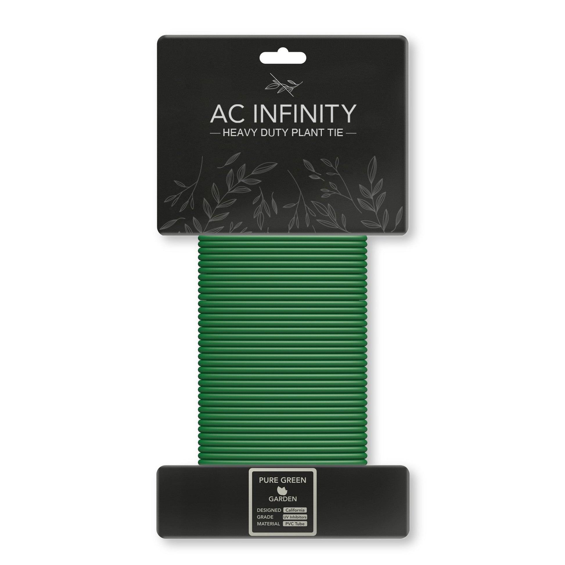 AC INFINITY HEAVY-DUTY TWIST TIES, THIN RUBBERIZED TEXTURE, 10M