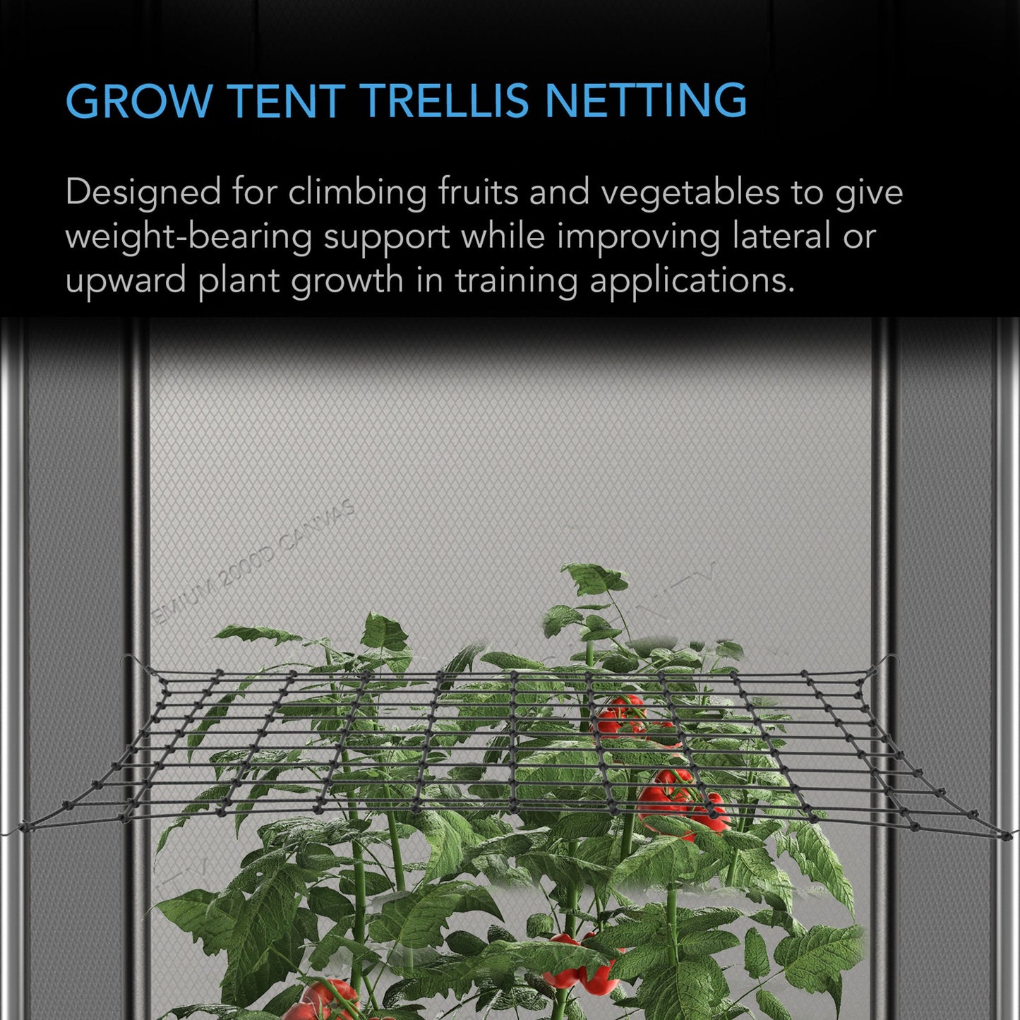 AC Infinity GROW TENT TRELLIS NETTING, FLEXIBLE ELASTIC CORDS