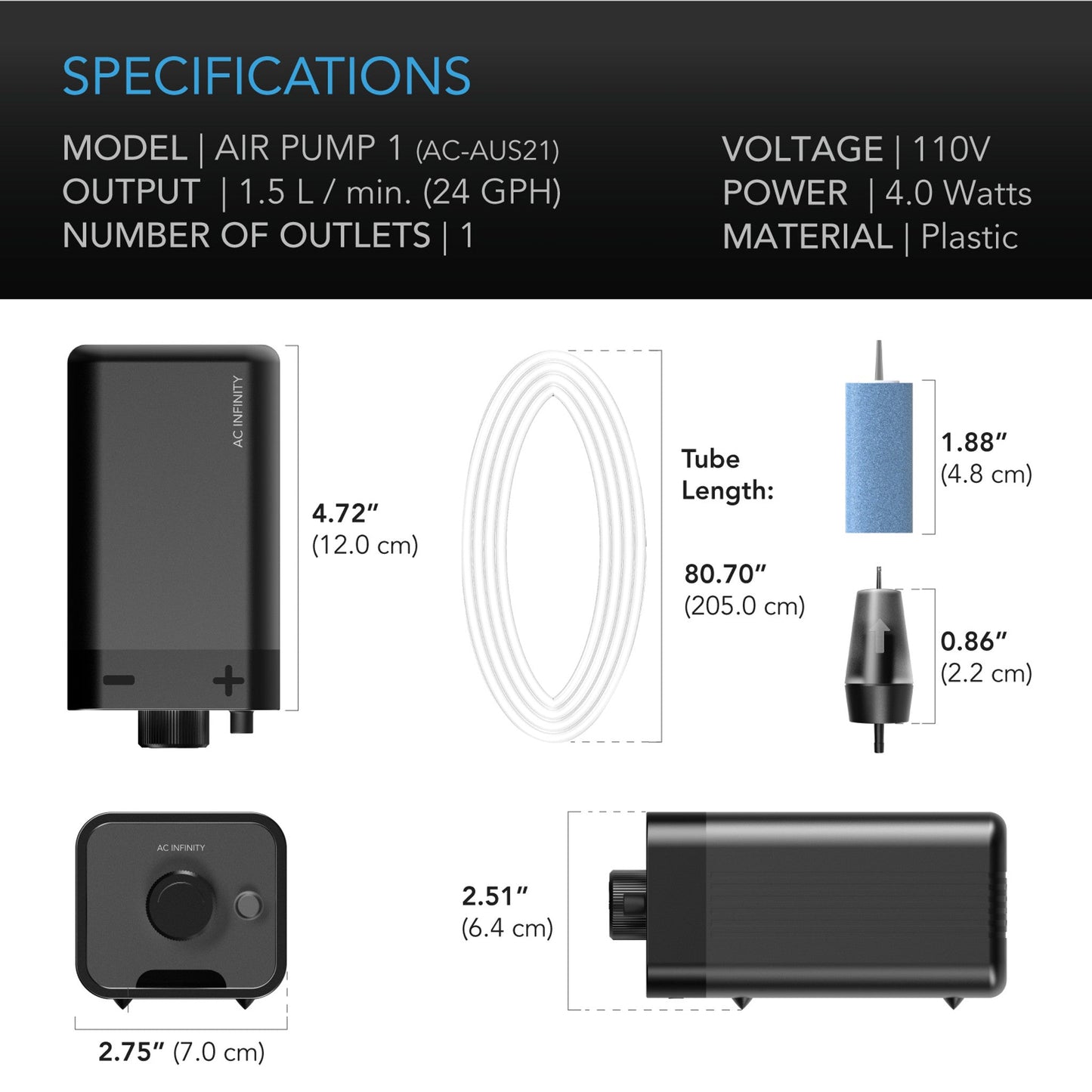 AC Infinity HYDROPONICS AIR PUMPS