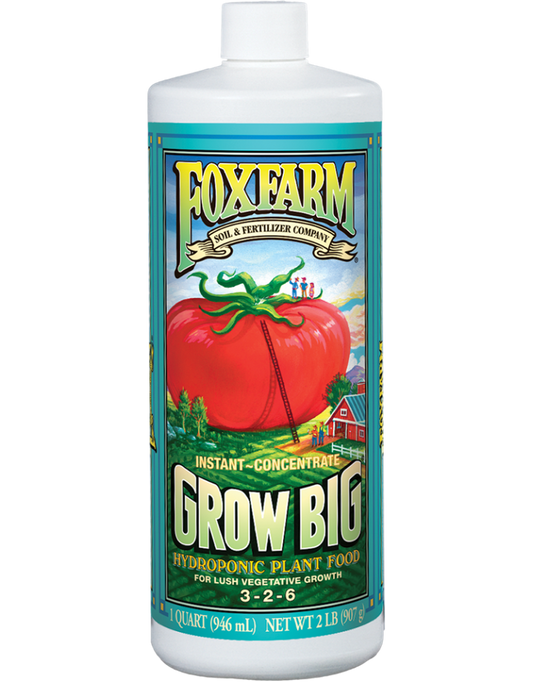 FoxFarm Grow Big Hydroponic Liquid Plant Food 3-2-6 1 Quart