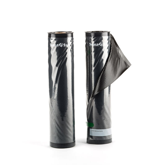 Shield N Seal 11in x 19.5in Clear and Black Vacuum Sealer Bags - 2 Rolls